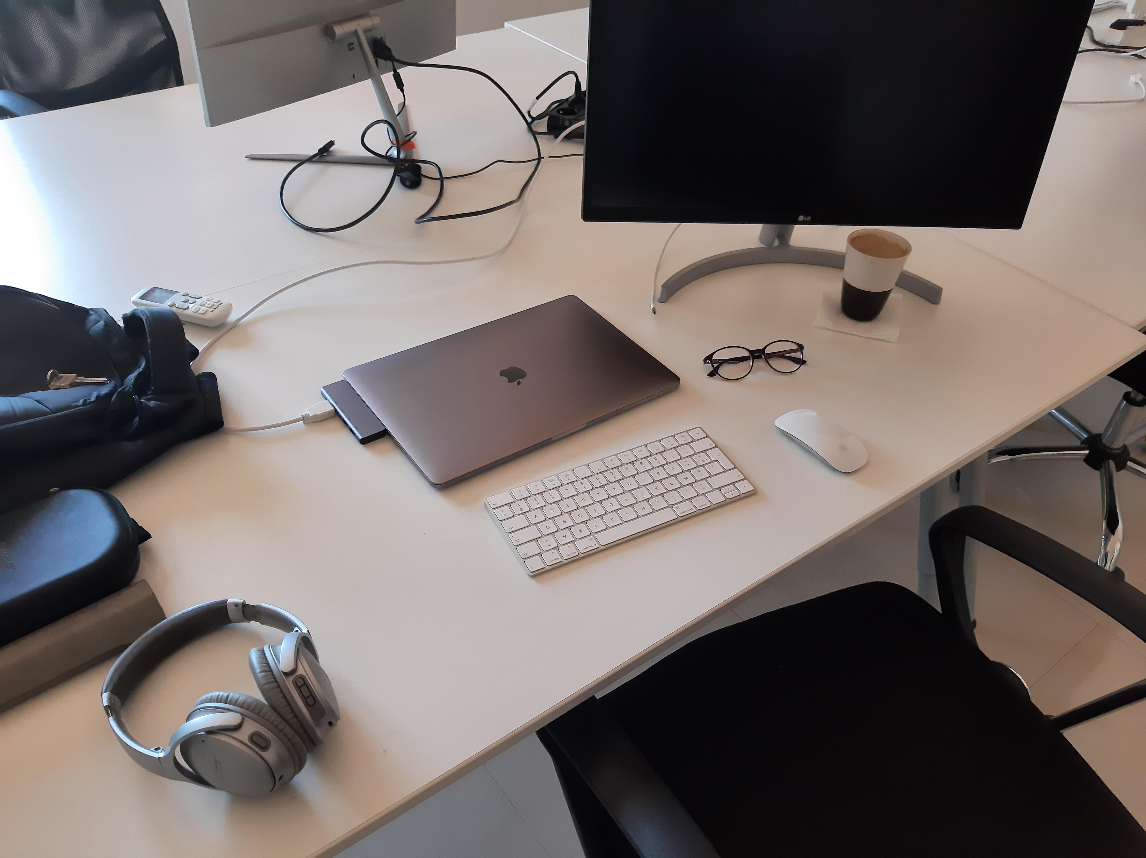 Kabuswe Mulenga's desk, set up for focused writing and planning